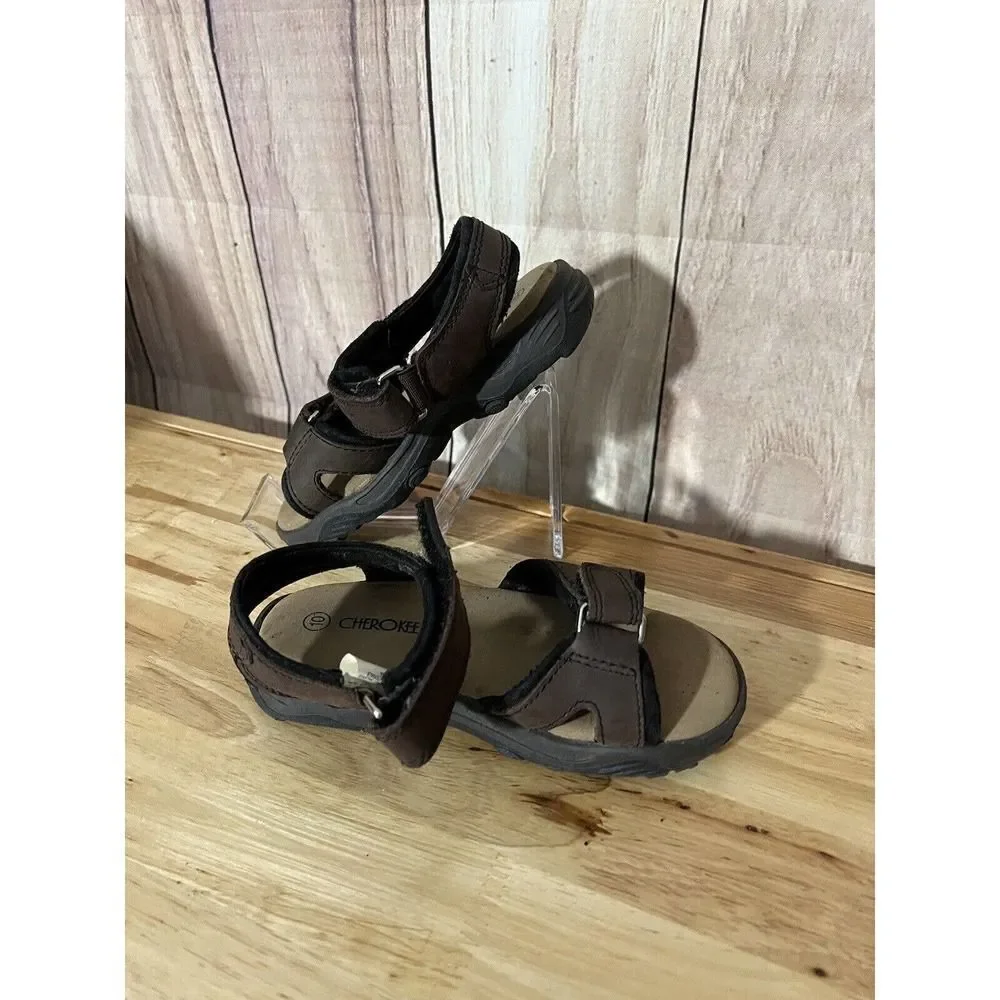 Toddler Boys Cherokee Brown Leather Sandals